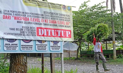 Semua Destinasi Wisata dan Jalur Pendakian Gunung Merapi Ditutup