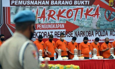Polda Aceh Musnahkan Barang Bukti Narkotika 