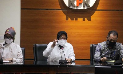 Mensos Tri Rismaharini Datangi KPK Untuk Koordinasi Pengolaan Dana Bansos