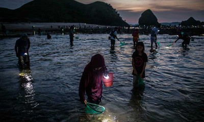 Tradisi Mencari Cacing Laut Warna Warni di Lombok