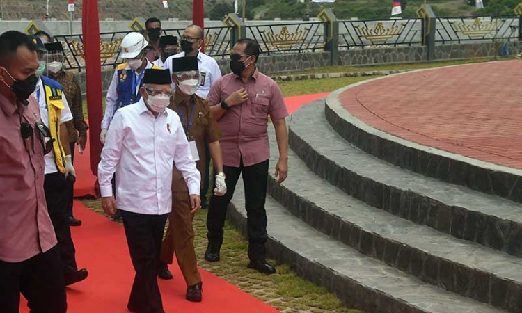 Wakil Presiden Maruf Amin Tinjau Bendungan Way Sekampung di Lampung