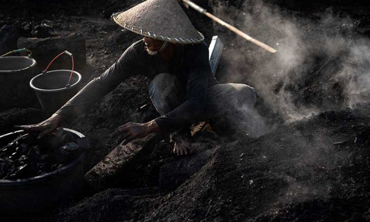 Pembuatan Arang Kayu Secara Tradisional di Karawang