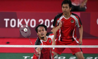Ganda putra Indonesia Mohammad Ahsan/Hendra Setiawan Melaju ke Semi Final Olimpiade Tokyo 2020