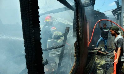 Permukiman Padat Penduduk di Makassar Terbakar