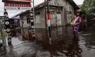 Banjir Luapan Sungai di Palangkaraya Meluas, 17 Kelurahan Terendam Banjir Hingga Tiga Meter