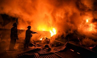 Kebakaran Pabrik Pembuatan Kursi Rotan di Medan