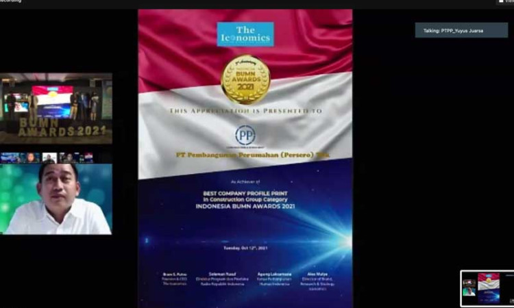 PT PP (Persero) Tbk. Terima Penghargaan Dalam Ajang 3rd BUMN Corporate Brand Awards 2021