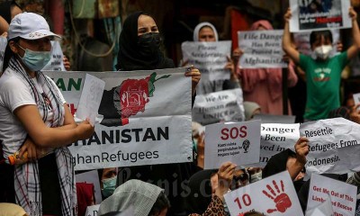 Tak Ada Kejelasan, Para Pencari Suaka Asal Afghanistan Gelar Aksi Di Depan Kantor UNHCR Jakarta