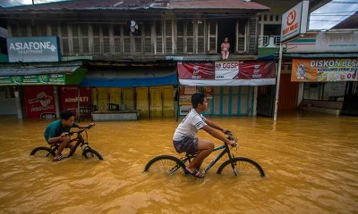 Pusat Kota Kabupaten Hulu Sungai Tengah Kalsel Terendam Banjir