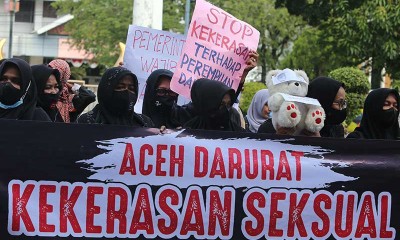 Ibu-Ibu di Aceh Gelar Aksi Damai Menuntut Pemrintah Memberikan Perlindungan Kepada Korban Kekerasan Seksual
