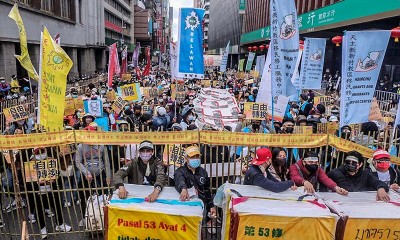 Tidak Bebas Pindah Majikan, Pekerja Migran di Taiwan Gelar Unjuk Rasa