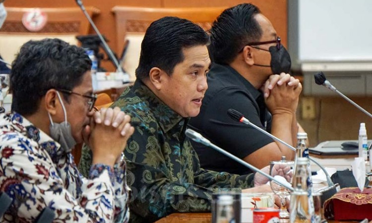 Menteri BUMN Erick Thohir Raker Dengan Komisi VI DPR Bahas Penananganan Garuda Indonesia