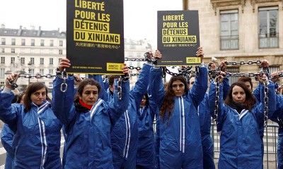 Aktivis di Prancis Gelar Aksi Unjuk Rasa Atas Pelanggaran Hak Asasi Manusia di Xinjiang China