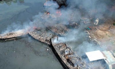 Sebanyak 13 Kapal Nelayan di Tegal Hangus Terbakar