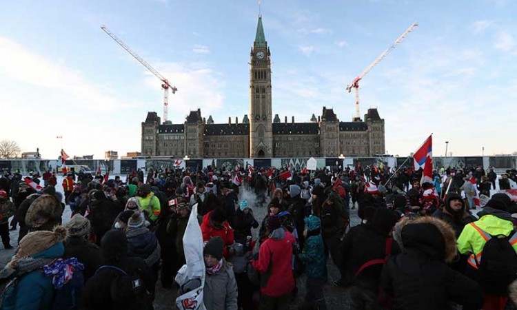 Tolak Kebiijakan Vaksin Covid-19 Dari Pemerintah, Supir Truk di Kanada Lakukan Demonstrasi