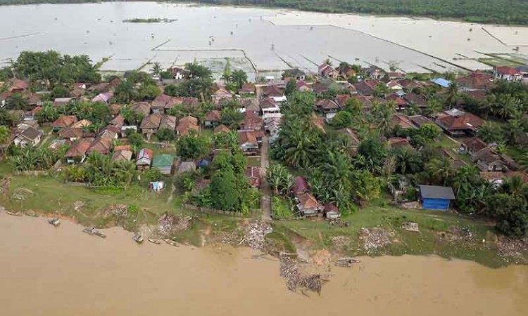 Kawasan Permukiman di Tepi Sungai Batanghari Mulai Tergerus Abrasi