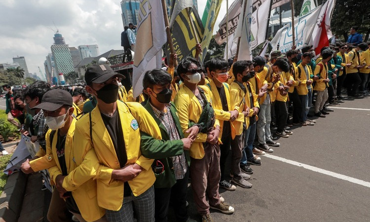 Aksi Mahasiswa Tolak Wacana Penundaan Pemilu 2024