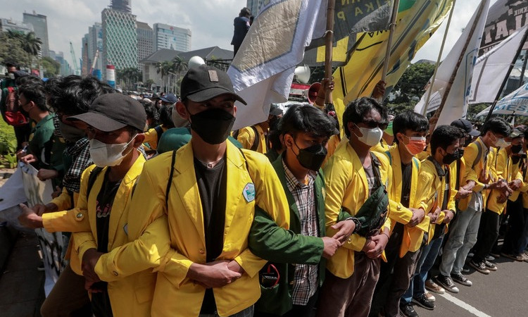 Aksi Mahasiswa Tolak Wacana Penundaan Pemilu 2024