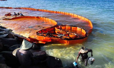 Laut di Aceh Tercemar oleh Tumpahan BBM Dari Kapal Berlambung Masbos Diaz 