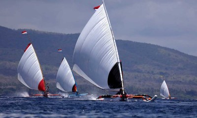 Sebanyak 77 Nelayan Ikuti Lomba Perahu Layar di Selat Bali