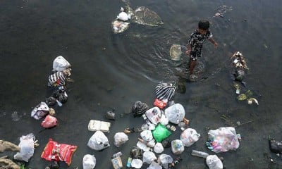 Aliran Sungai Code di Yogyakarta Dipenuhi Sampah