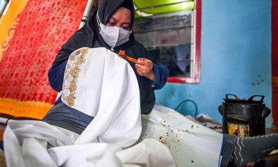 Penyandang Disabilitas di Kubedistik Belajar Membuat Batik