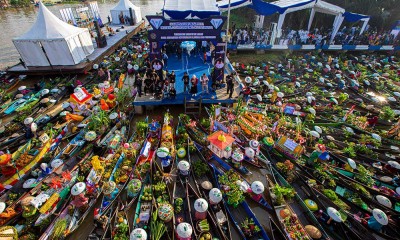 Ratusan Pedagang Terapung Penuhi Sungai Pinang Lama di Kalimatan Selatan