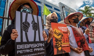 Aksi Mogok Makan Menuntut Pembebasan Tiga Petani Banyuwangi Yang Ditangkap Polisi