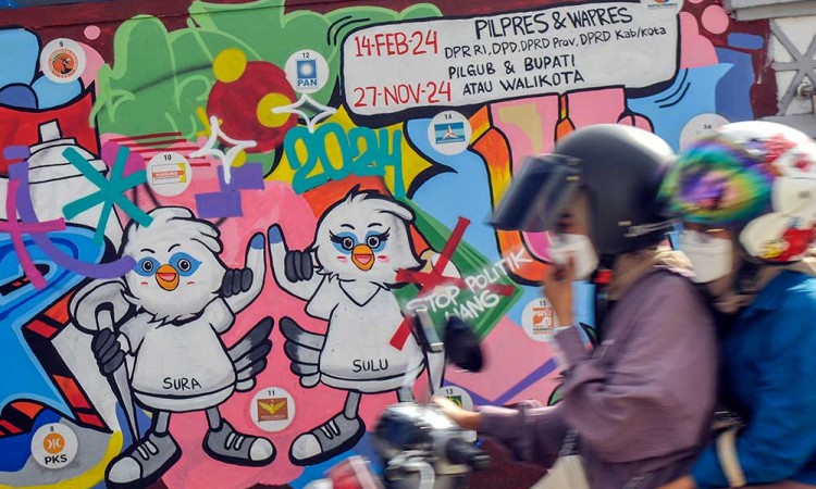 Mural Pemilu 2024 di Banten Kampanyekan Menolak Politik Uang