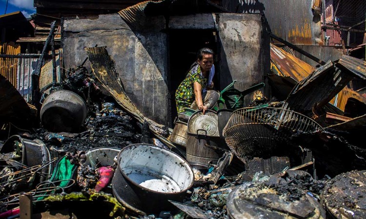 Kebakaran Permukiman Padat Penduduk di Kampung Gudang Banjarmasin