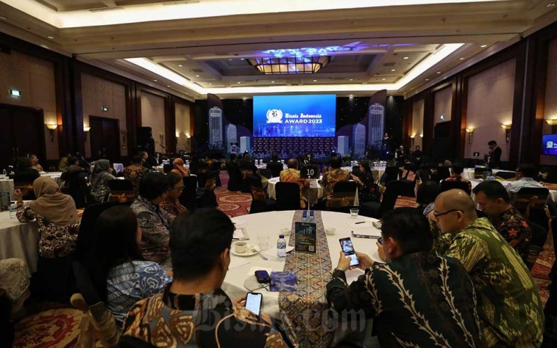 Suasana saat berlangsungnya acara Bisnis Indonesia Award (BIA) 2023 di Jakarta, Rabu (31/5/2023). Bisnis/Eusebio Chrysnamurti