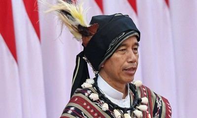 Presiden Jokowi Pakai Baju Adat Tanimbar Maluku Saat Sampaikan Pidato Kenegaraan di Sidang Tahunan MPR