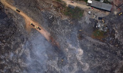 Kebakaran Tempat Pembuangan Akhir (TPA) Sarimukti di Bandung Belum Bisa Dipadamkan