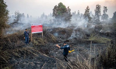 Penyegelan Lahan Yang Terbakar di OKI Sumatra Selatan