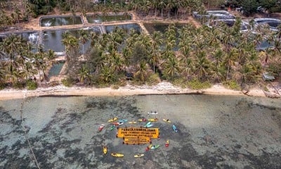 Aksi Penolakan Tambak Udang di Karimunjawa