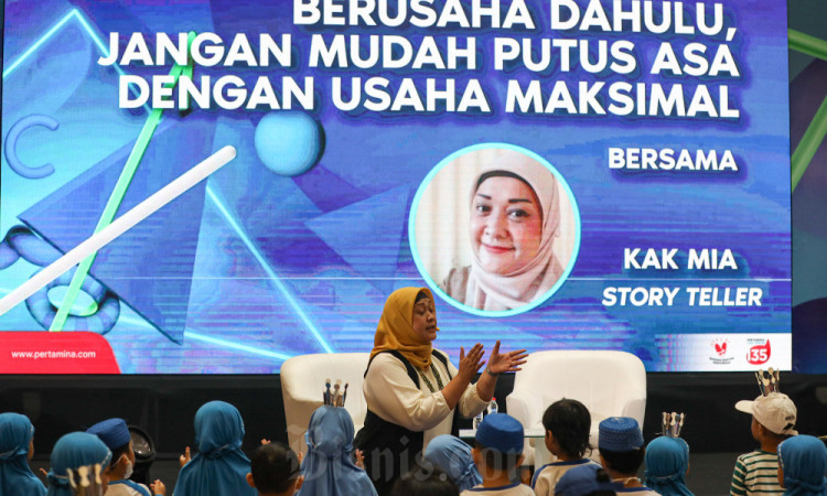 Anak-Anak Antusias Mengikuti Workshop Kreasi Ecoprint di Pertamina SMEXPO 2023