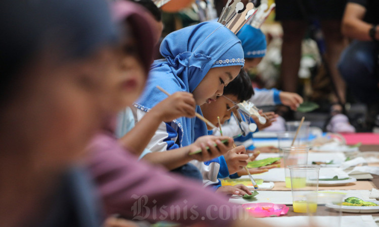 Anak-Anak Antusias Mengikutiu Workshop Kreasi Ecoprint di Pertamina SMEXPO 2023