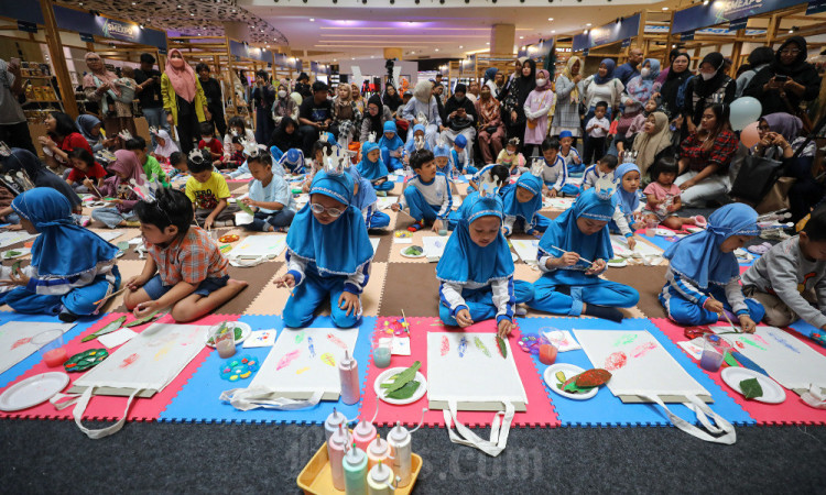 Anak-Anak Antusias Mengikutiu Workshop Kreasi Ecoprint di Pertamina SMEXPO 2023