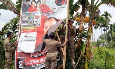 Penertiban Alat Peraga Kampanye di Riau