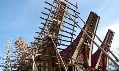 Begini Proses Pembangunan Lumbung Padi di Toraja Utara