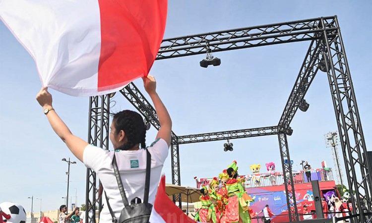 Aksi Suporter Indonesia di Piala Asia