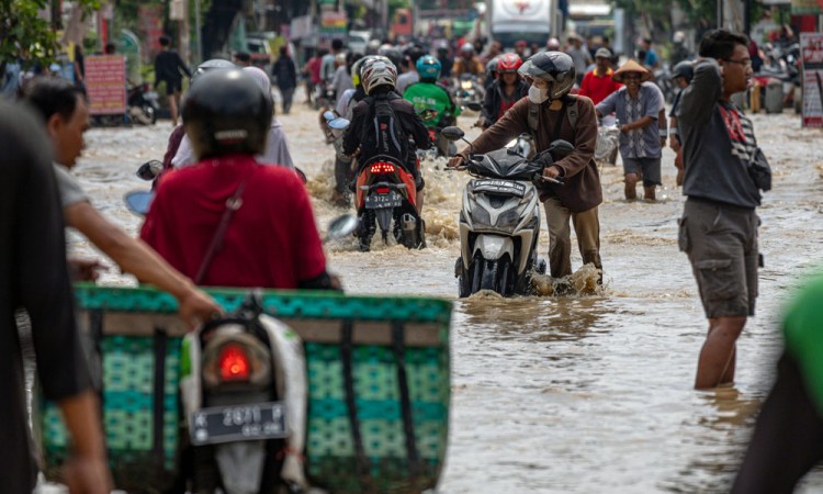 Hujan Deras di Grobogan Membuat Meluapnya Sungai Tuntang Serta Menyebabkan Beberapa Tanggul Jebol