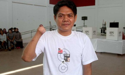 Warga Disabilitas di Makassar Gunakan Hak Pilihnya Saat Pemilu 2024