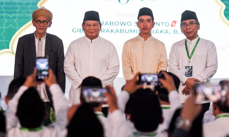 Prabowo Subianto dan Gibran Rakabuming Raka Hadiri Halalbihalal Pengurus Besar Nahdlatul Ulama