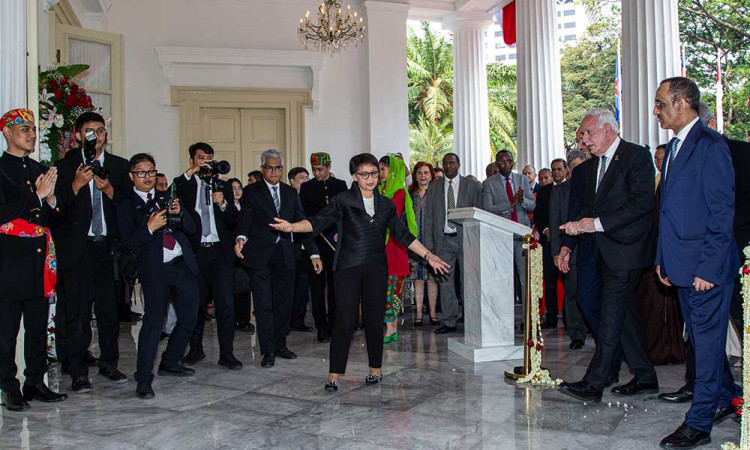 Menteri Luar Negeri Retno L. P. Marsudi Resmikan Gedung Pancasila di Jakarta