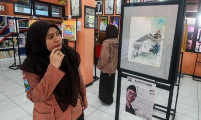 Tingkatkan Minat Baca Masyarakat, Perpustakaan di Kediri Gelar Pameran Lukisan dan Lomba Menulis