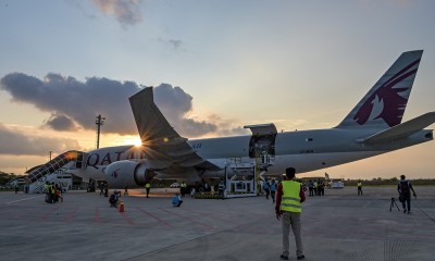 Kedatangan Logistik MotoGP di Bandara Internasional Lombok