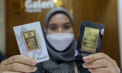 Harga Emas Batangan 24 Karat Terpantau Turun