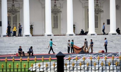 Persiapan Pisah Sambut Presiden di Istana Merdeka