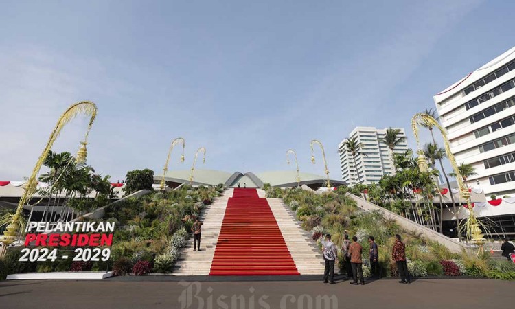 Suasana Jelang Pelantikan Prabowo Subianto dan Gibran Rakabuming Raka Sebagai Presiden dan Wakil Presiden